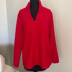 Red quarter zip fleece